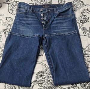 Lucky Brand Two-Tone Wide Leg Blue Jeans with Button Fly